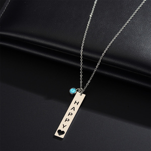 Ciondolo in zircone lungo <span class=keywords><strong>con</strong></span> <span class=keywords><strong>nome</strong></span> fai da te di Design a cuore e nicchia scavato collana creativa - Product Image 4