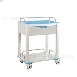 Chariot médical à un seul niveau en acier inoxydable avec tiroir et roulettes pour usage clinique - Product Image 3