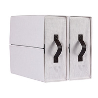 Lot de 2 boîtes de rangement pliables en tissu de lin pour draps de lit, housses de couette
