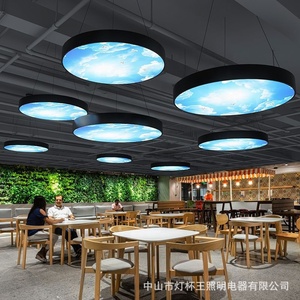 Lámpara Colgante LED Redonda Moderna de 600mm 1200mm, Negra, para Decoración de Centros Comerciales, Lámparas Colgantes y de Techo - Product Image 4