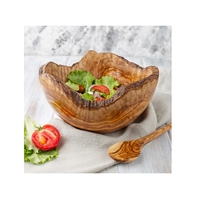 Grand bol rustique en bois d'olivier à bord vif bol de centre de table de fruits décoratif cadeau de mariage rustique décor à la maison rustique bol en bois