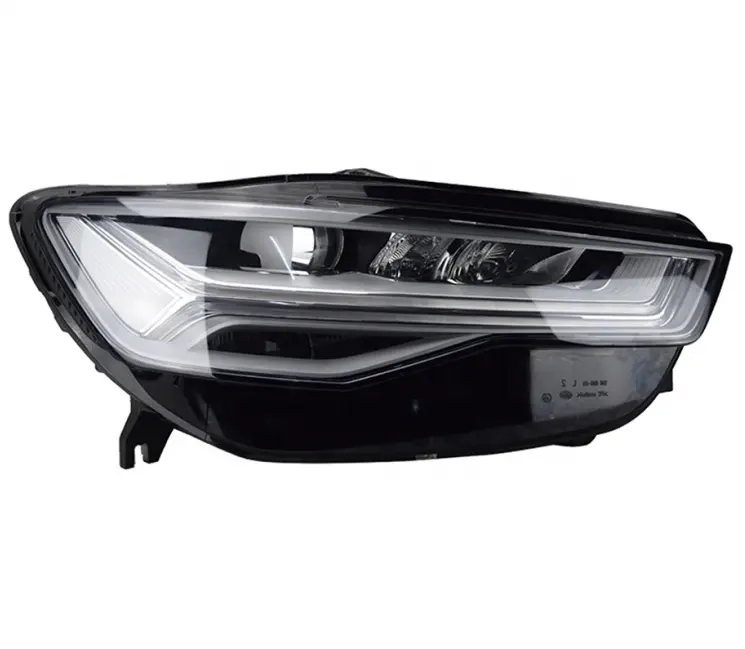 منتج جديد لانش السيارات الجبهة ضوء LED المصابيح الأمامية عدسة الأصلي لأودي A6 2015-2018 ترقية A6 زينون حتى LED