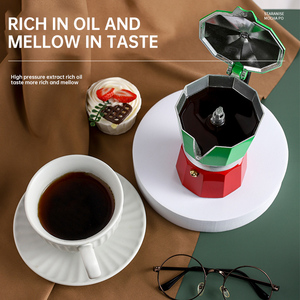 Pot à moka en aluminium pour cuisinière à la main Cafetière à espresso Cafetière <span class=keywords><strong>italienne</strong></span> à moka Pot 3/6/<span class=keywords><strong>9</strong></span> <span class=keywords><strong>tasses</strong></span> - Product Image 6