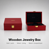Boîte à parfum en bois laqué brillant, doublée de velours, coffret de rangement pour montres et bijoux, fermoir doré, boîte cadeau rouge pour collectionneurs