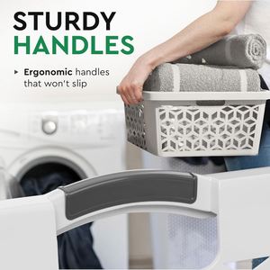 Laundry Basket - Large 2 Bushel Laundry Basket with Handles - Stackable Plastic <b>Hamper</b> for Dirty Clothes - Product Image 3