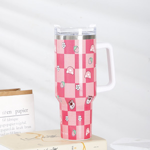 Gourde isotherme <span class=keywords><strong>Stan</strong></span> 40oz grande capacité à double paroi en acier inoxydable, tasse thermos imprimée, gobelet de voiture avec poignée - Product Image 4
