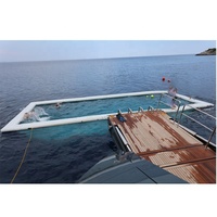 Piscine de mer flottante gonflable Offre Spéciale verte piscine de yacht de mer d'océan avec la piscine gonflable nette avec le filet