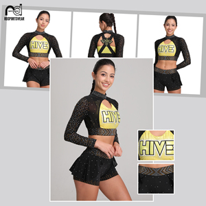 Concevez votre propre uniforme de cheerleading, tenue de cheerleading avec strass, uniformes de cheerleading - Product Image 5