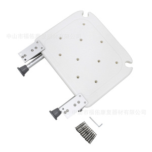 Chaise de douche murale Fuyou pour la réadaptation, en aluminium, pliable, antidérapante, tabouret de bain blanc, 48x29x43.5cm - Product Image 2