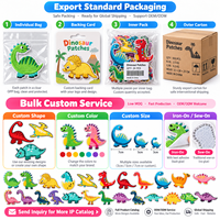 Patch brodé thermocollant ou à coudre pour enfants, motif dinosaures mignons (Triceratops, Stegosaurus, Pterodactyl), vente en gros