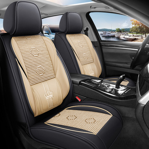 Housse de Siège Auto 5 Pièces de Haute Qualité, Ensemble Housse de <span class=keywords><strong>Volant</strong></span> Ajustement Universel Brodé Maille Respirante en <span class=keywords><strong>Cuir</strong></span> Synthétique Intégrale - Product Image 5