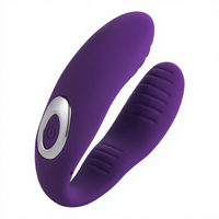 Masturbateur en forme de U, masseur vibrant en caoutchouc entièrement recouvert, vibrateur de résonance pour couple adulte