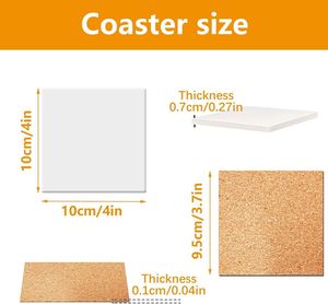 Posavasos de Cerámica sin Esmaltar Personalizados para Manualidades, Baldosas de Cerámica con Reverso de Corcho Autoadhesivo, para Tinta de Alcohol, Acrílico, Logotipos DIY - Product Image 3