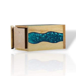 โกศบรรจุอัฐิราคาประหยัด รูปทรงสี่เหลี่ยมผืนผ้า ผิวขัดเงา พร้อมฐานไม้ - Product Image 1