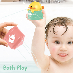 Jouet <span class=keywords><strong>de</strong></span> <span class=keywords><strong>bain</strong></span> pour bébé en plastique Montessori avec des gobelets empilables, un jet d'eau et <span class=keywords><strong>de</strong></span> la musique, pour enfants <span class=keywords><strong>de</strong></span> 2 à 14 ans, design hippopotame - Product Image 2