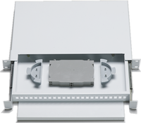 Kotak Terminal Serat Optik, FTTH 1U 2U 4U 24 48 Port Logam, Kotak Terminal Serat Optik 19 "Optik ODF Tertutup, Rak OTB, Panel Tambalan Serat Optik Dudukan