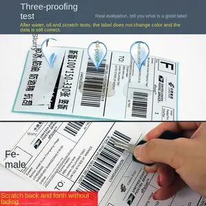 Etiquetas de rollo térmico Universal <span class=keywords><strong>Express</strong></span>-Papel resistente al desgarro de aceite de agua a prueba de 3 para ShenTong YuanTong ZhongTong Logistics - Product Image 3