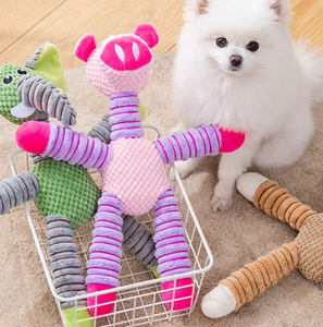 Jouets en peluche mignons en gros de l'usine, très demandés : Éléphant et cochon durables à longues pattes, jouets sonores à mâcher pour chiens - Product Image 1