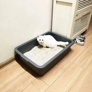 Caja de arena abierta extra grande y única para gatos, gris, con lados altos y bandeja profunda, para Maine Coon y Ragdoll - Product Image 3
