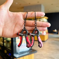 Porte-clés figurine anti-stress en PVC caoutchouc 3D réaliste, personnalisable avec logo, en forme d'équipement de fitness miniature, cadeau d'exercice