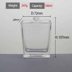 Flacon de parfum en verre transparent de luxe carré de 100 ml avec étiquette et boîte pour un emballage complet - Product Image 3