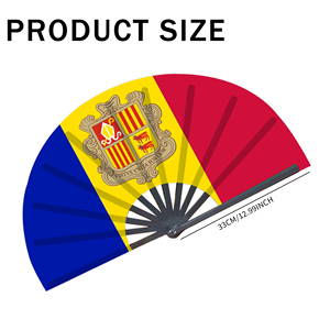 Abanicos Plegables de Bambú con la Bandera de Andorra al por Mayor, Abanico de Mano para Carnaval, Boda, Festival, Fiesta, Agencia de Viajes - Product Image 4