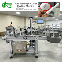 Machine de marquage laser UV de haute précision à alimentation automatique pour la production à grande échelle de papeterie, produits chimiques quotidiens et étuis à stylos