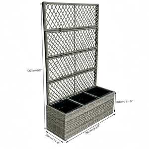 Treillis surélevé avec 3 Pots intérieur extérieur jardin Patio cour Poly rotin <span class=keywords><strong>jardinière</strong></span> Promotion utilisation <span class=keywords><strong>pour</strong></span> plantes grimpantes - Product Image 2