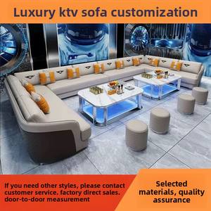 طقم أريكة وطاولة قهوة فاخر مخصص للنوادي الليلية وقاعات الكاريوكي وغرف الحفلات، أريكة على شكل حرف U - Product Image 3