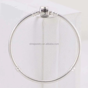 Ciondolo Charm Pandora in Argento Sterling 925, Bracciale con Perline alla Moda, Classico Fai-da-Te a Catena di Serpente per Donna - Product Image 2
