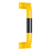 Barra de Protección para Pared, Amarillo/Negro, Montaje en Superficie, Acero, Diámetro 6 cm, 50 x 30 cm