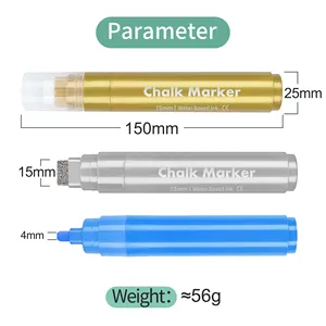 Marcadores de giz branco para quadro preto com ponta reversível fina de 30 cores 15mm