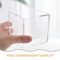 Boîte en acrylique transparente avec couvercle, boîte de rangement carrée transparente pour figurines d'action, maquillage, artisanat, petits objets de collection