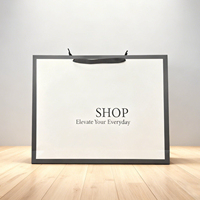 Sac cadeau de luxe écologique avec logo personnalisé, estampage à chaud doré, réutilisable, recyclable, en carton blanc avec ruban