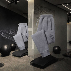 Pantalon de sport décontracté pour homme, léger, foncé, plat, mi-long, coupe ample, séchage rapide, pantalon de jogging droit, fermeture à cordon - Product Image 2