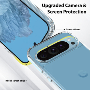 2024 nueva funda de teléfono transparente de acrílico duro de TPU suave a prueba de golpes para Google <span class=keywords><strong>Pixel</strong></span> 9 Gel parachoques antiarañazos contraportada - Product Image 4