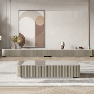 Soporte de TV de madera maciza de lujo italiano y mesa de centro diseño Simple moderno acabado de pizarra varios tamaños para el Panel de la sala de estar del hogar - Product Image 3