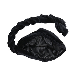 Vente en gros de turbans en velours doublés de satin soyeux <span class=keywords><strong>Ez</strong></span> <span class=keywords><strong>Pz</strong></span> pour hommes, bandeaux pour tresses longues - Product Image 5