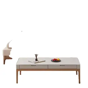 Einfach zu Montierender Massivholz-Coffee-Tisch modern Multifunktionstisch Zuhause Luxus Wohnzimmer niedriger Tisch
