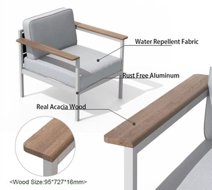 Conjunto de Sofás de Jardín para Exteriores, Moderno, Resistente al Agua, Muebles de Jardín para el Hogar - Product Image 2