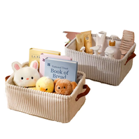 Boîte de rangement de bureau pour vêtements, jouets et petits articles, en flanelle épaisse et EVA, nouveau panier à linge rectangulaire de style chinois
