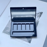 Palette de fards à paupières magnétique carrée personnalisée, étui à cinq couleurs pour poudre à sourcils, porte-pinceaux, miroir, vide, en plastique ABS