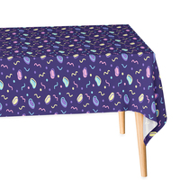 Nappe de table imperméable PLA motif Memphis violet, nappe de fête rectangulaire jetable écologique