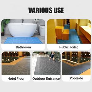 एंटी-स्लिप और एंटी- यूव मॉडुलर इंटरलॉकिंग फ्लोर मैट स्विमिंग पूल बाथरूम पीवीसी जल निकासी मैट - Product Image 2
