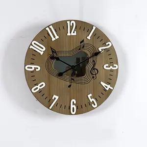 Wood Clock Wall Nordic Style 2024 Newly Household 50CM Round Wall Mirrored Clock For Wholesale