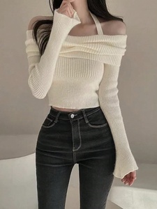 Maglione a manica lunga Chic con maniche a campana da donna da donna - Product Image 5