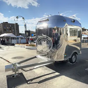2024 Mobile en acier inoxydable remorque Hot Dog remorque vente système d'extinction d'incendie Airstream Food Truck remorque