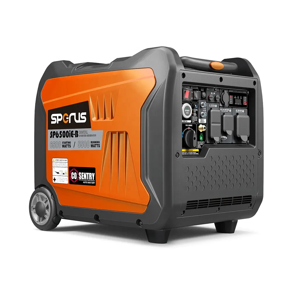 Powerful 6.5KW Silent Electric Petrol Gasoline Inverter Generator With Handle And Wheels