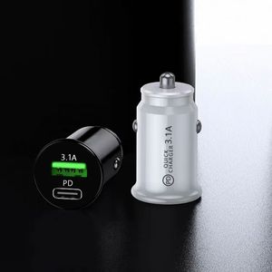 Universal PD Car Charger 3.1A Fast Charging A+C Dual <b>USB</b> Car Charger Power <b>Adapter</b> with Box Package - Product Image 3