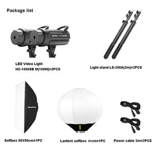 KT-HC403(HC-1000SB III ) NiceFoto 100W 5600K daylite CRI 95 + kit luce led continuo COB - Product Image 5